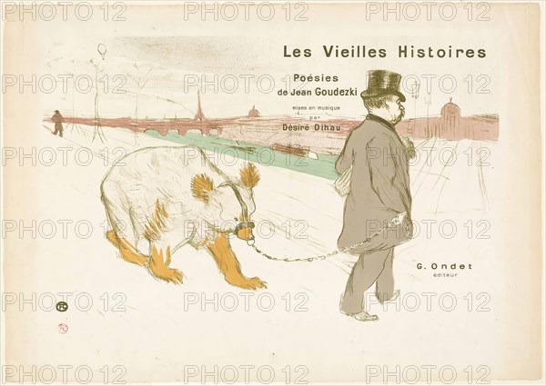 Cover and Frontispiece to Les Vieilles Histoires, 1893, Henri de Toulouse-Lautrec, French, 1864-1901, France, Color lithograph on cream wove paper, 372 × 540 mm (image), 447 × 635 mm (sheet)