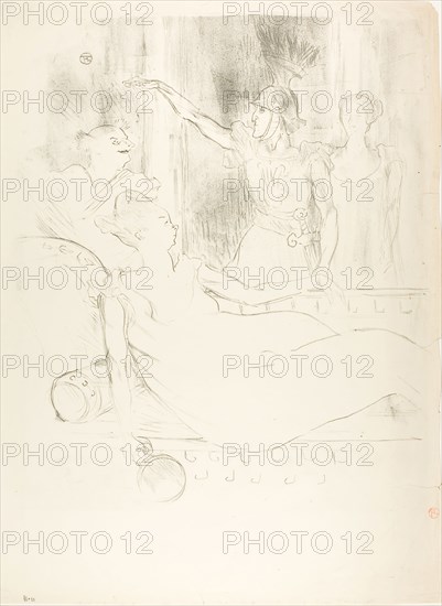 Madame Simon-Girard, Brasseur and Guy in La belle Hélène, 1900, Henri de Toulouse-Lautrec, French, 1864-1901, France, Lithograph on cream wove paper, 533 × 470 mm (image), 654 × 522 mm (sheet)