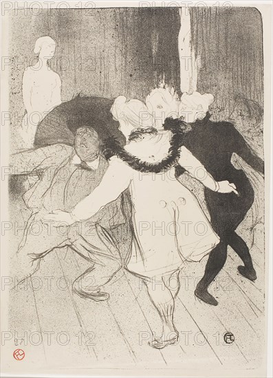 At the Folies-Bergère: The Modesty of Monsieur Prudhomme, 1893, Henri de Toulouse-Lautrec, French, 1864-1901, France, Lithograph on cream wove paper, 373 × 269 mm (image), 385 × 280 mm (sheet)
