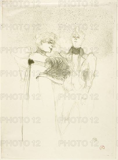 Mademoiselle Lender, in Madam Satan, 1893, Henri de Toulouse-Lautrec, French, 1864-1901, France, Color lithograph on cream wove paper, 358 × 257 mm (image), 381.5 × 280 mm (sheet)