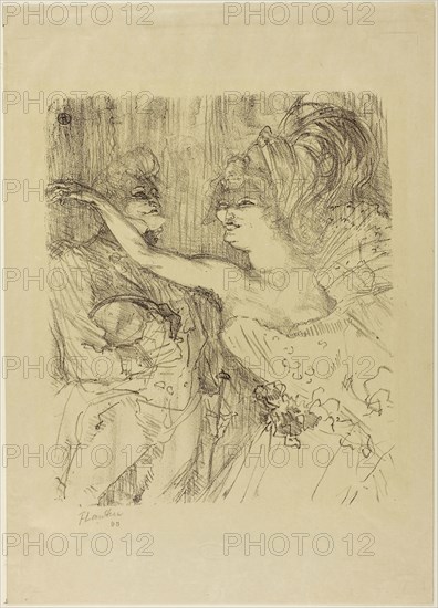 Guy and Mealy, in Paris qui Marche, 1898, Henri de Toulouse-Lautrec, French, 1864-1901, France, Color lithograph on cream wove paper, 277 × 232 mm (image), 400 × 287 mm (sheet)
