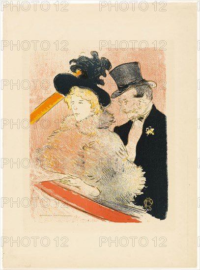 At the Concert, 1896, Henri de Toulouse-Lautrec, French, 1864-1901, France, Color lithograph on cream wove paper, 320 × 252 mm (image), 483 × 355 mm (sheet)