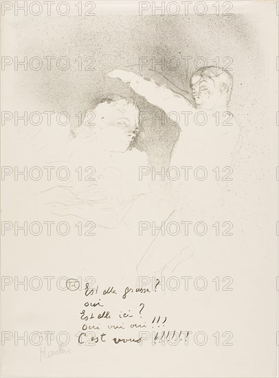 At the Variétés: Mademoiselle Lender and Brasseur, 1893, Henri de Toulouse-Lautrec, French, 1864-1901, France, Lithograph on cream wove paper, 339 × 270 mm (image), 382 × 283 mm (sheet)