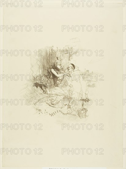 Picnic, 1898, Henri de Toulouse-Lautrec, French, 1864-1901, France, Color lithograph on cream wove paper, 220 × 202 mm (image), 382 × 282 mm (sheet)