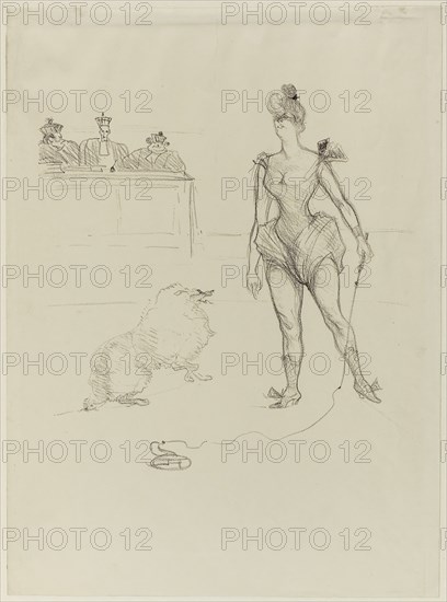 The Animal-Tamer before the Tribunal, 1899, Henri de Toulouse-Lautrec, French, 1864-1901, France, Lithograph on cream wove paper, 248 × 243 mm (image), 379.5 × 280.5 mm (sheet)