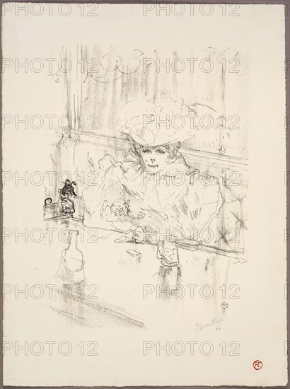 In the Hanneton, 1898, Henri de Toulouse-Lautrec, French, 1864-1901, France, Lithograph in black on ivory wove paper, 352 × 266 mm (image), 475 × 355 mm (sheet)