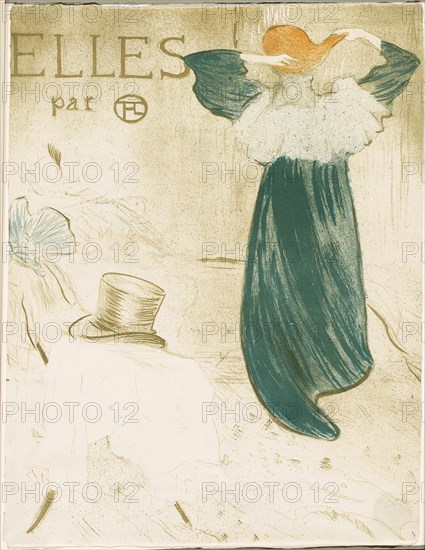 Frontispiece, from Elles, 1896, Henri de Toulouse-Lautrec (French, 1864-1901), published by Gustave Pellet (French, 1859-1919), probably printed by Auguste Clot (French, 1858-1936), France, Color lithograph on ivory wove paper, 526 × 403 mm