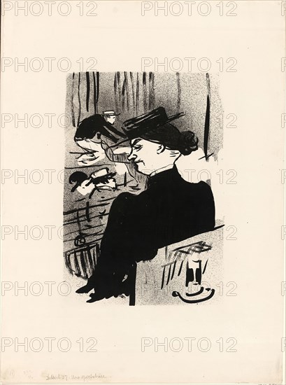A Spectator, from Le Café-Concert, 1893, Henri de Toulouse-Lautrec (French, 1864-1901), printed by Edward Ancourt & Cie (French, 19th-20th c.), published by L’Estampe originale (French, 1893-1895), France, Lithograph on ivory wove paper, 262 × 185 mm (image), 436 × 320 mm (sheet)