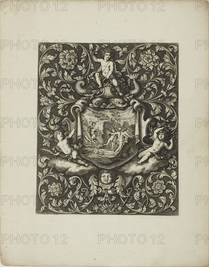 Plate Eleven, from A New Book of Ornaments, 1704, Simon Gribelin II, French, 1661-1733, France, Engraving on paper, 190 × 159 mm (image/plate), 295 × 232 mm (sheet)