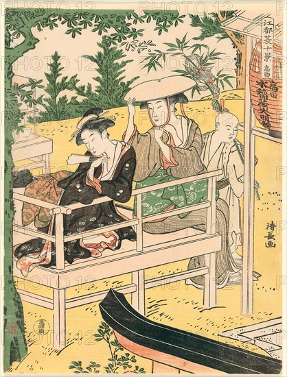 Takata, from the series Ten Summer Scenes in Edo (Edo natsu jikkei), c. 1787, Torii Kiyonaga, Japanese, 1752-1815, Japan, Color woodblock print, chuban, 25.8 x 19.1 cm