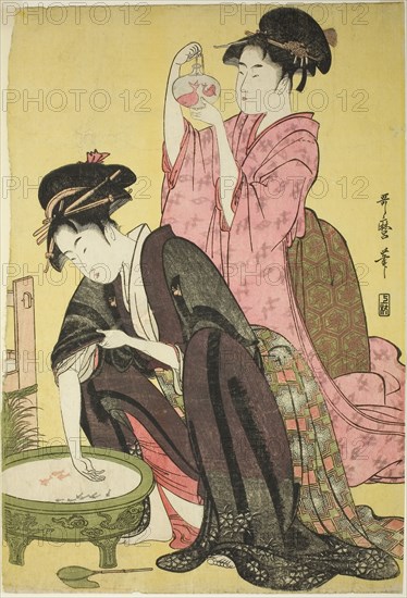 Goldfish, c. 1794/95, Kitagawa Utamaro ??? ??, Japanese, 1753 (?)-1806, Japan, Color woodblock print, oban