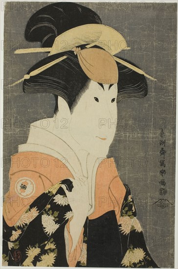 The actor Segawa Tomisaburo II as Yadorigi, wife of Ogishi Kurando, 1794, Toshusai Sharaku ??? ??, Japanese, active 1794-95, Japan, Color woodblock print, oban, 36.6 x 23.8 cm
