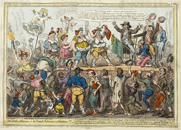 The Belle-Alliance, published August 12, 1819, George Cruikshank (English, 1792-1878), published by George Humphrey (English, c. 1773-1831), England, Hand-colored etching on paper, 245 × 347 mm (image), 249 × 353 mm (plate), 255 × 357 mm (sheet)
