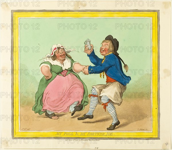 My Poll and my Partner Joe, published April 18, 1796, James Gillray (English, 1756-1815), published by Hannah Humphrey (English, c. 1745-1818), England, Etching in dark brown, with handcoloring and stipling, on cream wove paper, 245 × 281 mm (image), 281 × 320 mm (plate/sheet)