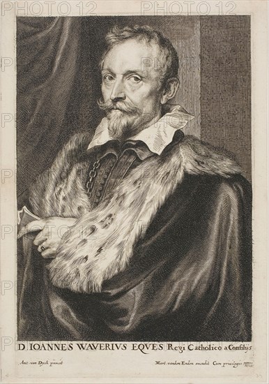 Jan van den Wouwer, 1630/45, Paul Pontius (Flemish, 1603-1658), after Anthony van Dyck (Flemish, 1599-1641), Flanders, Etching in black on cream laid paper, 232 × 152 mm (image), 235 × 155 mm (plate), 247 × 173 mm (sheet)