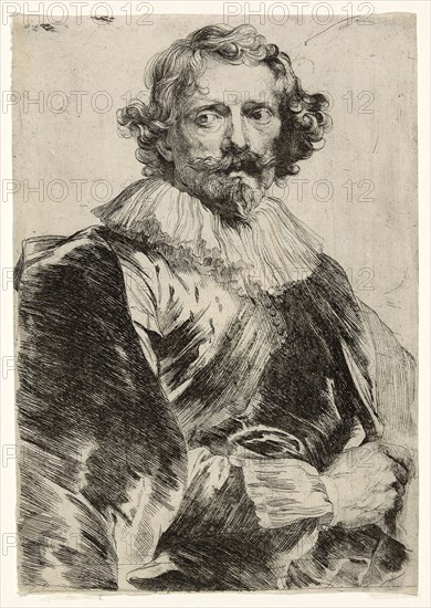 Lucas Vorsterman, 1630/33, Anthony van Dyck, Flemish, 1599-1641, Flanders, Etching in black on ivory laid paper, 218 × 151 mm (image/sheet, trimmed within plate mark)