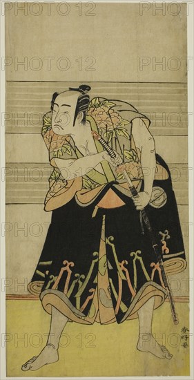 The Actor Sawamura Sojuro III in an Unidentified Role, c. 1781, Katsukawa Shunko I, Japanese, 1743-1812, Japan, Color woodblock print, hosoban, from a multisheet composition (?), 29 x 14.2 cm (11 7/16 x 5 9/16 in.)