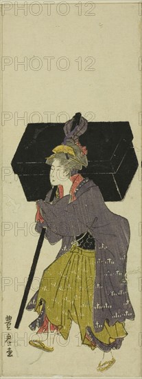 Parody of a daimyo procession, c. 1805/07, Utagawa Toyohiro, Japanese, 1773-1828, Japan, Color woodblock print, 1 of 12 sheets (see 1928.391-402), 24.2 x 9.7 cm