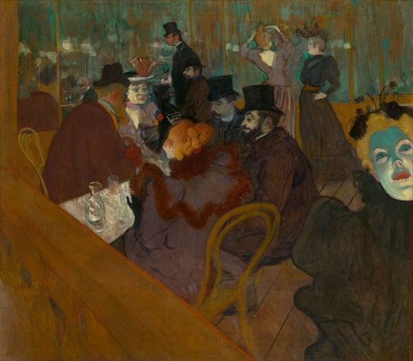 At the Moulin Rouge, 1892/95, Henri de Toulouse-Lautrec, French, 1864-1901, France, Oil on canvas, 123 × 141 cm (48 7/16 × 55 1/2 in.)