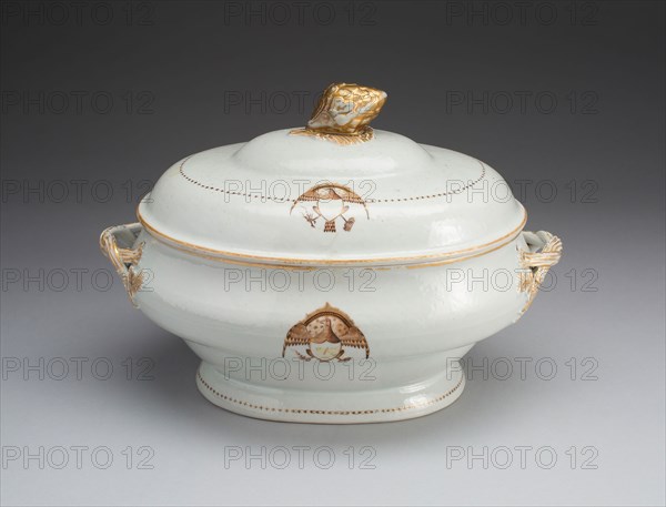 Soup Tureen with Cover, 1700/1800, China, Chinese, made for the American market, China, Porcelain