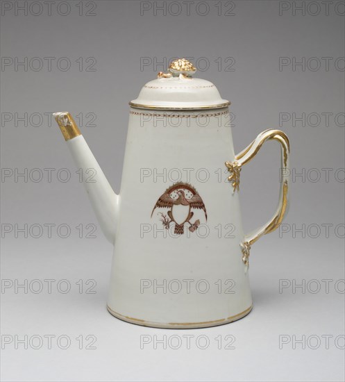 Coffee Pot with Cover, c. 1795, China, Chinese, made for the American market, China, Porcelain, 24.5 × 14.1 cm (9 5/8 × 5 9/16 in.)