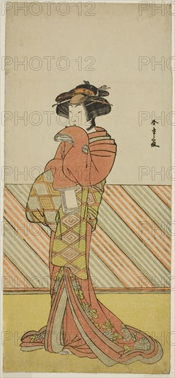 The Actor Segawa Kikunojo III in an Unidentified Role, c. 1778, Katsukawa Shunsho ?? ??, Japanese, 1726-1792, Japan, Color woodblock print, hosoban, 32.6 x 14.6 cm (12 13/16 x 5 3/4 in.)