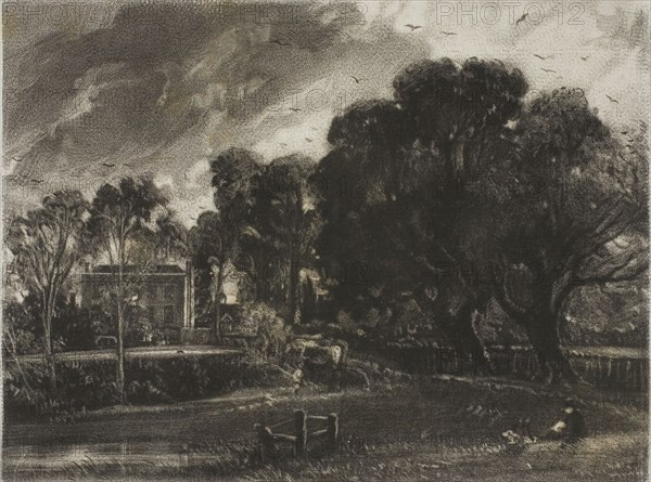 Frontispiece, to Mr. Constable’s English Landscape, East Bergholt, Suffolk, 1830, David Lucas (English, 1802-1881), after John Constable (English, 1776-1837), England, Mezzotint on paper, 139 × 180 mm (image), 235 × 242 mm (plate), 293 × 431 mm (sheet)