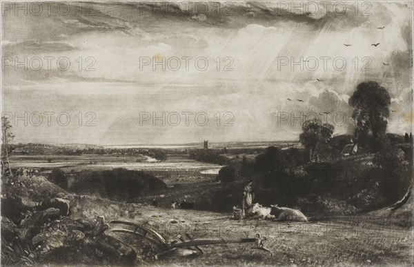Summer Morning, 1831, David Lucas (English, 1802-1881), after John Constable (English, 1776-1837), England, Mezzotint on paper, 140 × 217 mm (image), 175 × 252 mm (plate), 292 × 432 mm (sheet)