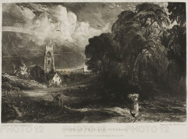Stoke by Neyland, Suffolk, 1831, David Lucas (English, 1802-1881), after John Constable (English, 1776-1837), England, Mezzotint on paper, 144 × 220 mm (image), 179 × 252 mm (plate), 295 × 437 mm (sheet)