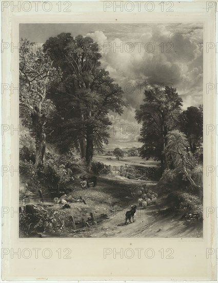 The Cornfield, 1832–34, David Lucas (English, 1802-1881), after John Constable (English, 1776-1837), England, Mezzotint on ivory wove paper, 577 × 498 mm (image), 693 × 519 mm (plate), 742 × 574 mm (sheet)