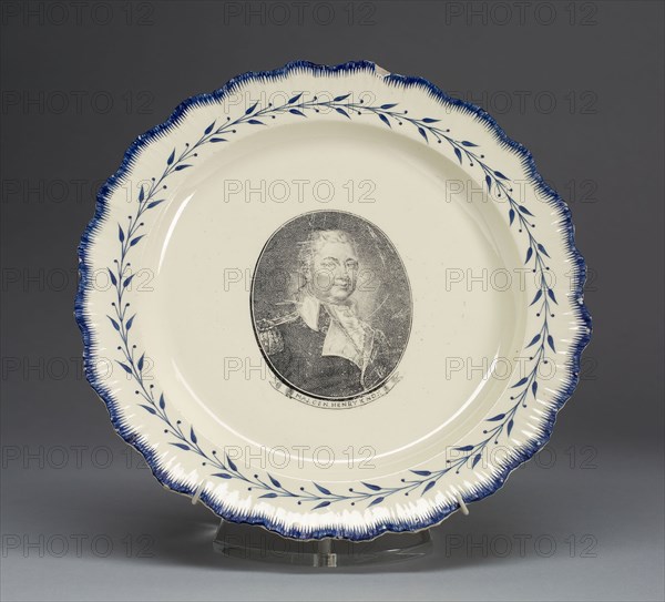 Plate, c. 1790, English for the American market, Leeds, England, Creamware, Diam. 24.3 cm (9 9/16 in.)