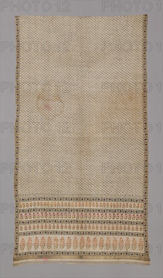 Fragment (From a Sari), early 18th century, India, India, Cotton, plain weave, printed and painted, 204 x 110.5 cm (80 1/4 x 43 1/2 in.)