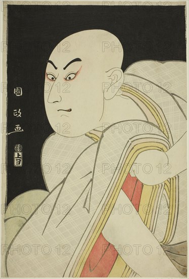 The actor Sawamura Sojuro lll as the lay priest Kiyomori, c. 1795, Utagawa Kunimasa, Japanese, 1773-1810, Japan, Color woodblock print, oban, 38.9 × 26.0 cm