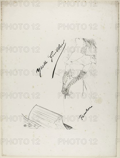 Frontispiece for Yvette Guilbert, 1898, Henri de Toulouse-Lautrec, French, 1864-1901, France, Lithograph on ivory laid paper, 295 × 238 mm (image), 501 × 389 mm (sheet)