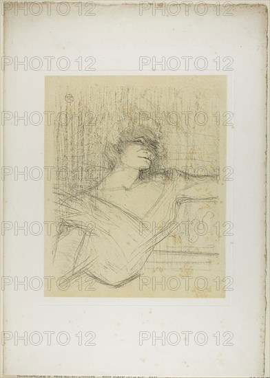 Yvette Guilbert—Dans la Glu, from Yvette Guilbert, 1898, Henri de Toulouse-Lautrec, French, 1864-1901, France, Lithograph with beige tint stone, on ivory laid paper, 324 × 266 mm (image), 544 × 385 mm (sheet, folded)