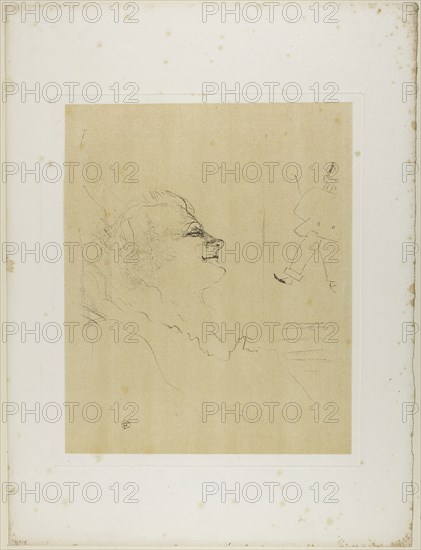 Yvette Guilbert—Pessima, from Yvette Guilbert, 1898, Henri de Toulouse-Lautrec, French, 1864-1901, France, Lithograph with beige tint stone, on ivory laid paper, 324 × 266 mm (image), 501 × 381 mm (sheet)