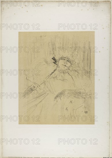 Yvette Guilbert—Chanson Ancienne, from Yvette Guilbert, 1898, Henri de Toulouse-Lautrec, French, 1864-1901, France, Lithograph with beige tint stone, on ivory laid paper, 324 × 266 mm (image), 544 × 382 mm (sheet)