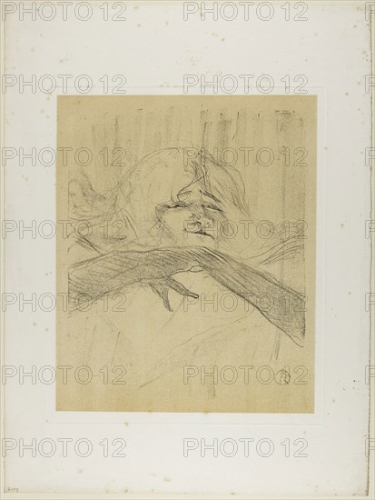 Yvette Guilbert—’Linger, Longer, Loo’, from Yvette Guilbert, 1898, Henri de Toulouse-Lautrec, French, 1864-1901, France, Lithograph with beige tint stone, on ivory laid paper, 324 × 266 mm (image), 499 × 375 mm (sheet)