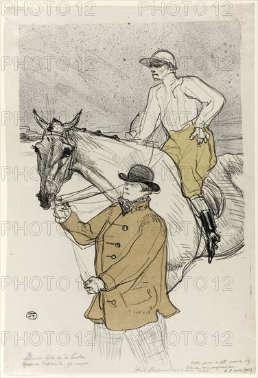 The Jockey Going to the Post, 1899, Henri de Toulouse-Lautrec, French, 1864-1901, France, Color lithograph on ivory laid paper, 435 × 294 mm (image), 462 × 317 mm (sheet)
