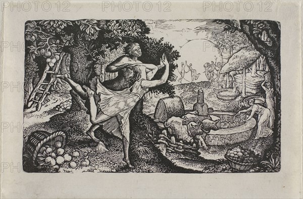 The Cyder Feast, n.d., Edward Calvert, English, 1799-1883, England, Woodcut on paper, 76 × 127 mm (image), 98 × 148 mm (sheet, trimmed within plate mark)