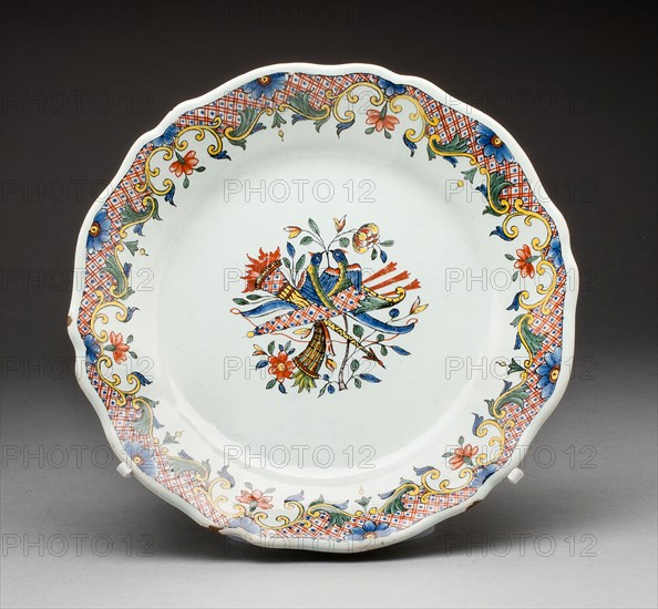 Plate, c. 1760, France, Rouen, Rouen, Tin-glazed earthenware (faience), 3.7 × 24.9 cm (1 7/16 × 9 13/16 in.)