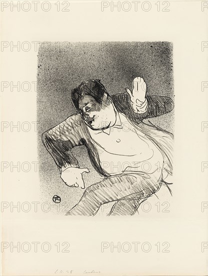 Caudieux at the Petit Casino, from Le Café-Concert, 1893, Henri de Toulouse-Lautrec (French, 1864-1901), printed by Edward Ancourt & Cie (French, 19th-20th c.), published by L’Estampe originale (French, 1893-1895), France, Lithograph on ivory wove paper, 274 × 216 mm (image), 426 × 320 mm (sheet)