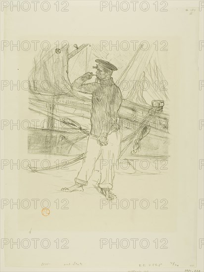 The Smoked Herring, from Mélodies de Désiré Dihau, 1895, Henri de Toulouse-Lautrec, French, 1864-1901, France, Lithograph on cream wove paper, 231 × 212 mm (image), 380 × 283 mm (sheet)