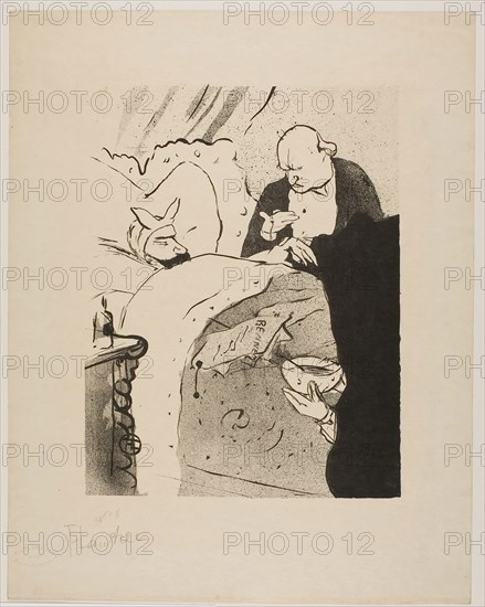 Carnot is Sick!, 1893, Henri de Toulouse-Lautrec, French, 1864-1901, France, Lithograph on cream wove paper, 242 × 185 mm (image), 347 × 274 mm (sheet)