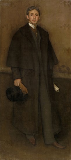 Arrangement in Flesh Color and Brown: Portrait of Arthur Jerome Eddy, 1894, James McNeill Whistler, American, 1834–1903, Paris, Oil on canvas, 209.9 × 92.4 cm (82 5/8 × 36 3/8 in.)