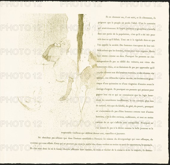 Yvette Guilbert, 1894, Henri de Toulouse-Lautrec, French, 1864-1901, France, Color lithograph, with letterpress, on ivory laid paper, 322 × 220 mm (image), 383 × 385 mm (sheet, folded, appro×.)