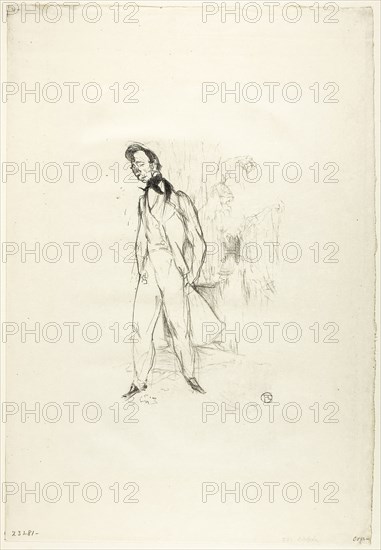 Adolphe ou Le Jeune Homme Triste, 1894, published before 1910, Henri de Toulouse-Lautrec, French, 1864-1901, France, Lithograph on cream wove paper, 257 × 188 mm (image), 500 × 343 mm (sheet)