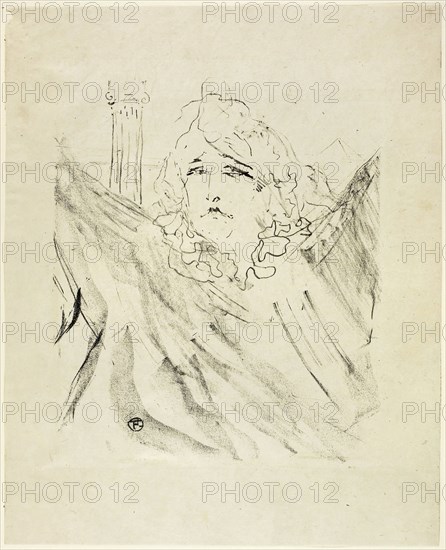 Sarah Bernhardt, from Treize Lithographies, 1898, published before 1906, Henri de Toulouse-Lautrec, French, 1864-1901, France, Lithograph on ivory laid paper, 282 × 238 mm (image), 391 × 316 mm (sheet)