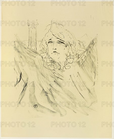 Sarah Bernhardt, from Treize Lithographies, 1898, published before 1906, Henri de Toulouse-Lautrec, French, 1864-1901, France, Lithograph on cream wove paper, 295 × 245 (image), 392 × 320 mm (sheet)