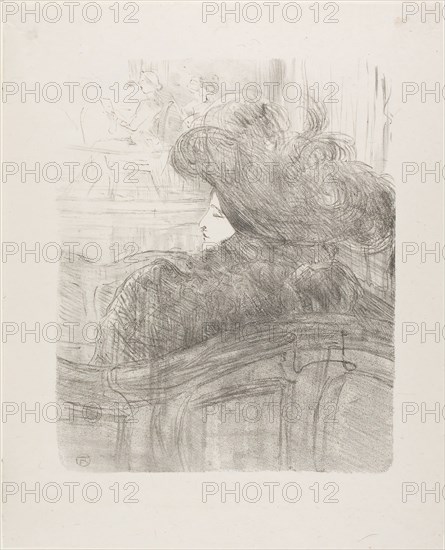Cléo de Mérode, from Treize Lithographies, 1898, published before 1906, Henri de Toulouse-Lautrec, French, 1864-1901, France, Lithograph in black on ivory laid paper, 294 × 242 mm (image), 388 × 314 mm (sheet)